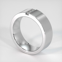 18K White Gold Diamond Men's Wedding Band Image