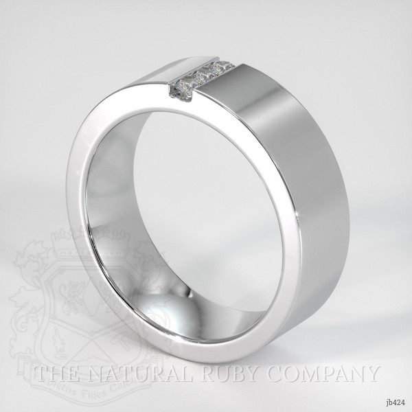 18K White Gold Diamond Men's Wedding Band
