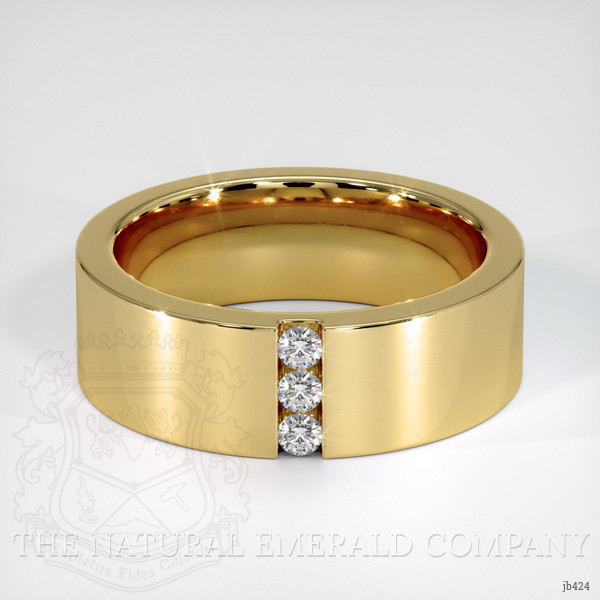 18K Yellow Gold Diamond Men's Wedding Band