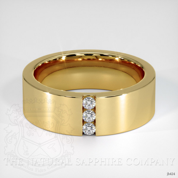 18K Yellow Gold Diamond Men's Wedding Band