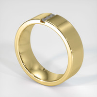 18K Yellow Gold Diamond Men's Wedding Band Image