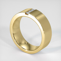 18K Yellow Gold Diamond Men's Wedding Band Image
