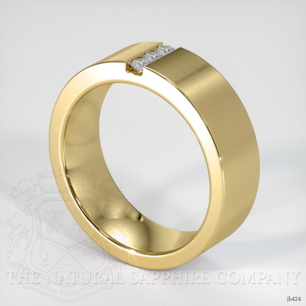 18K Yellow Gold Diamond Men's Wedding Band