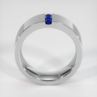 Platinum 950 Blue Sapphire Men's Wedding Band Image