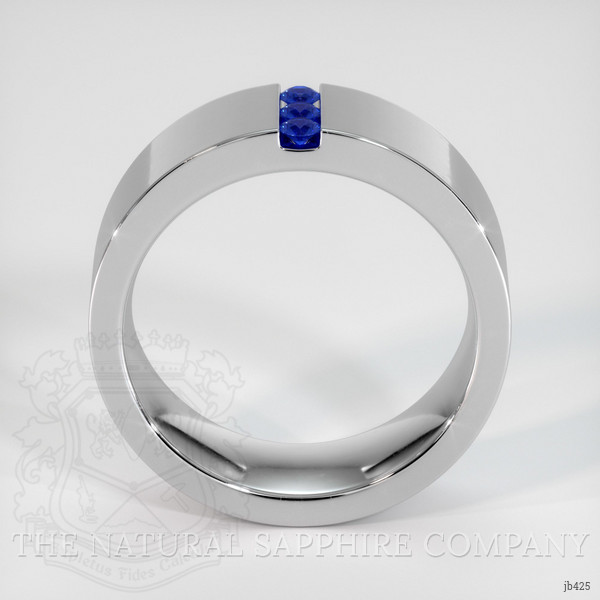 Platinum 950 Blue Sapphire Men's Wedding Band