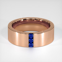14K Rose Gold Blue Sapphire Men's Wedding Band Video