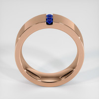 14K Rose Gold Blue Sapphire Men's Wedding Band Image
