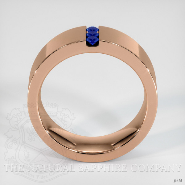 14K Rose Gold Blue Sapphire Men's Wedding Band