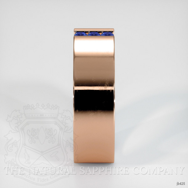 14K Rose Gold Blue Sapphire Men's Wedding Band