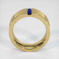 18K Yellow Gold Blue Sapphire Men's Wedding Band Image