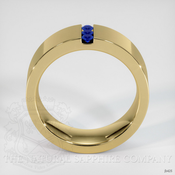18K Yellow Gold Blue Sapphire Men's Wedding Band