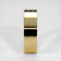 18K Yellow Gold Blue Sapphire Men's Wedding Band Image