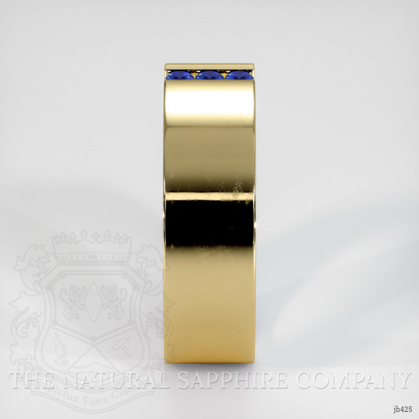 18K Yellow Gold Blue Sapphire Men's Wedding Band