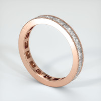 14K Rose Gold Diamond Antique Style Wedding Band Image