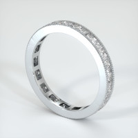 14K White Gold Diamond Antique Style Wedding Band Image