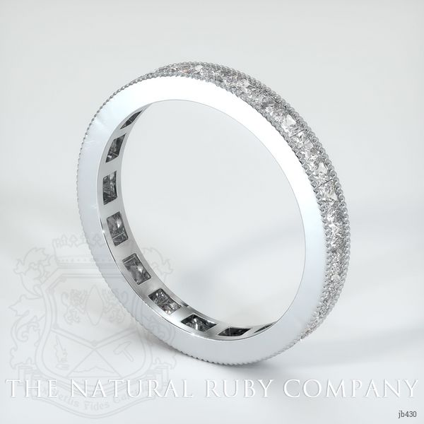 14K White Gold Diamond Antique Style Wedding Band