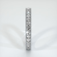 14K White Gold Diamond Antique Style Wedding Band Image