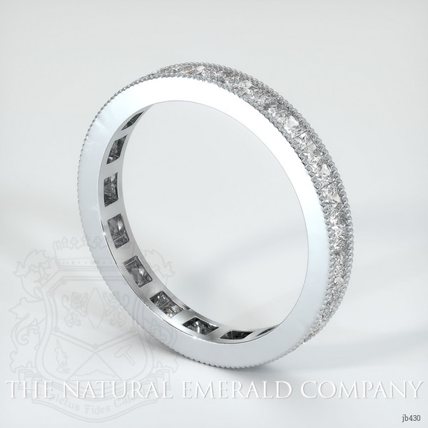 18K White Gold Diamond Antique Style Wedding Band