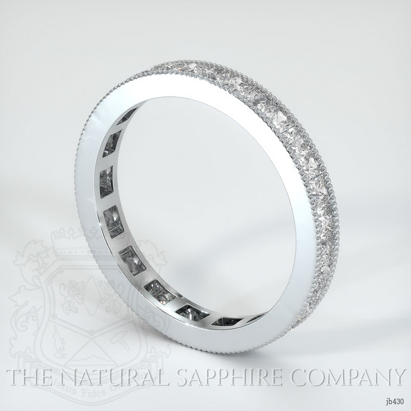 18K White Gold Diamond Antique Style Wedding Band