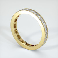 18K Yellow Gold Diamond Antique Style Wedding Band Image