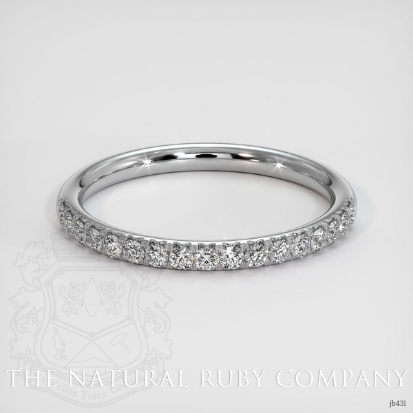 14K White Gold Diamond Pave Wedding Band