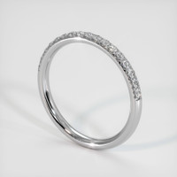 14K White Gold Diamond Pave Wedding Band Image