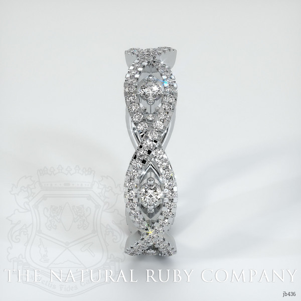 14K White Gold Diamond and Diamond Eternity Wedding Band