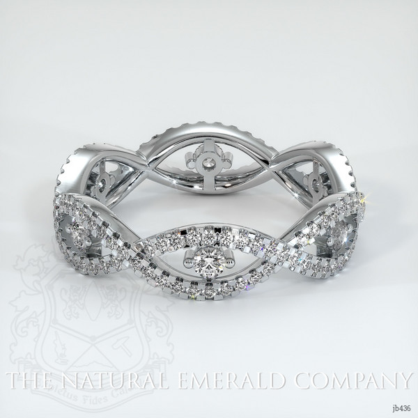 18K White Gold Diamond and Diamond Eternity Wedding Band