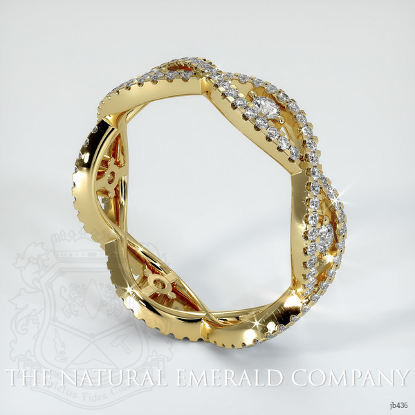 18K Yellow Gold Diamond and Diamond Eternity Wedding Band