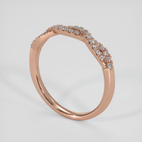 14K Rose Gold Diamond Pave Wedding Band Image