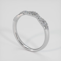 14K White Gold Diamond Pave Wedding Band Image