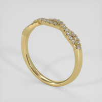 18K Yellow Gold Diamond Pave Wedding Band Image
