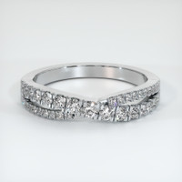 14K White Gold Diamond and Diamond Pave Wedding Band Video