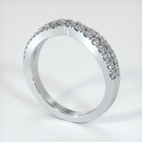 14K White Gold Diamond and Diamond Pave Wedding Band Image