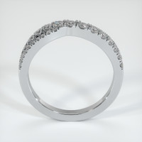 14K White Gold Diamond and Diamond Pave Wedding Band Image