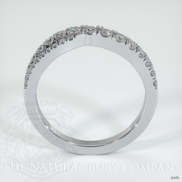 14K White Gold Diamond and Diamond Pave Wedding Band