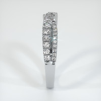 14K White Gold Diamond and Diamond Pave Wedding Band Image