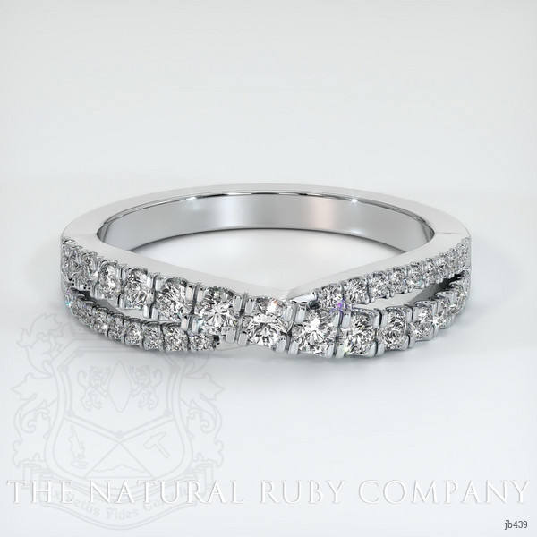 18K White Gold Diamond and Diamond Pave Wedding Band