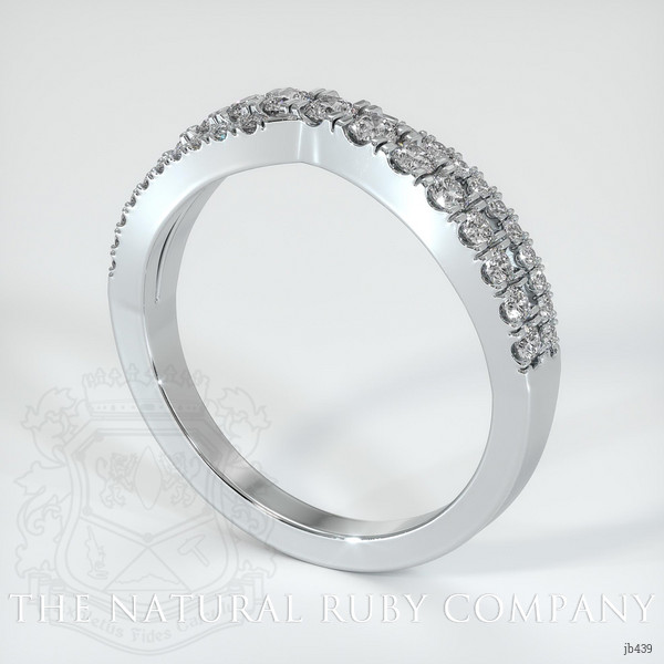 18K White Gold Diamond and Diamond Pave Wedding Band