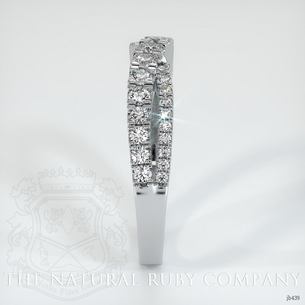18K White Gold Diamond and Diamond Pave Wedding Band