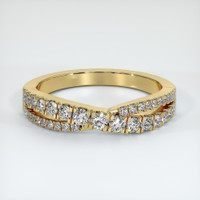14K Yellow Gold Diamond and Diamond Pave Wedding Band Video