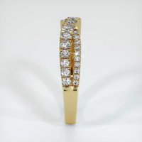 14K Yellow Gold Diamond and Diamond Pave Wedding Band Image