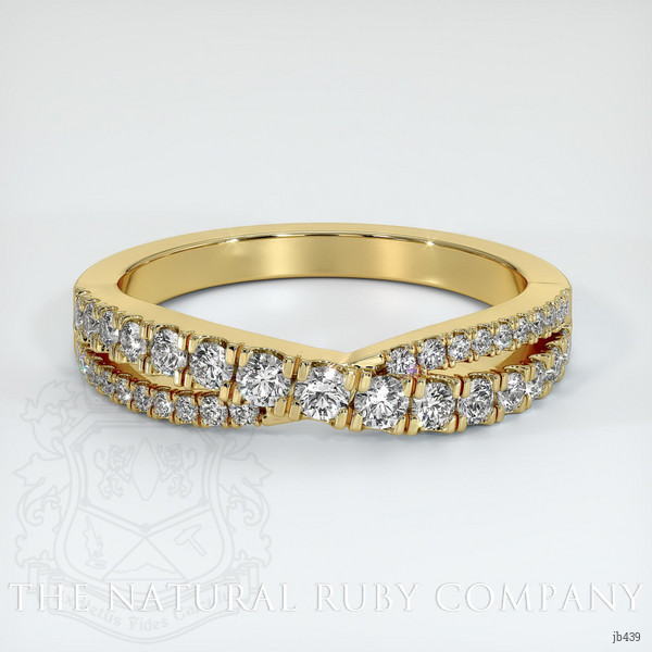 18K Yellow Gold Diamond and Diamond Pave Wedding Band