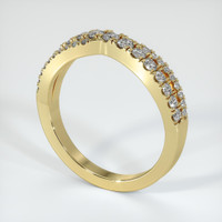 18K Yellow Gold Diamond and Diamond Pave Wedding Band Image