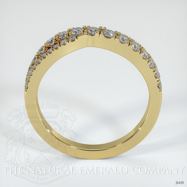 18K Yellow Gold Diamond and Diamond Pave Wedding Band