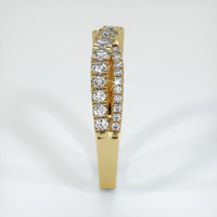 18K Yellow Gold Diamond and Diamond Pave Wedding Band Image