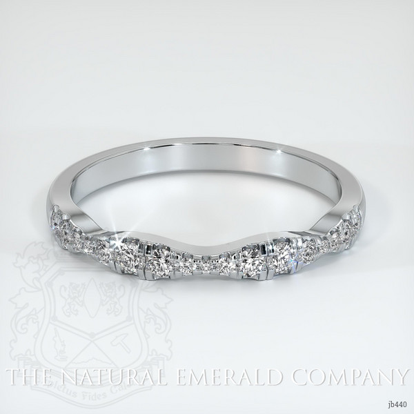 18K White Gold Diamond and Diamond Pave Wedding Band