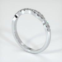 18K White Gold Diamond and Diamond Pave Wedding Band Image