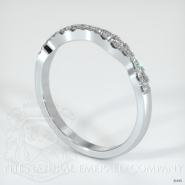 18K White Gold Diamond and Diamond Pave Wedding Band