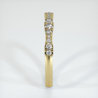 14K Yellow Gold Diamond and Diamond Pave Wedding Band Image